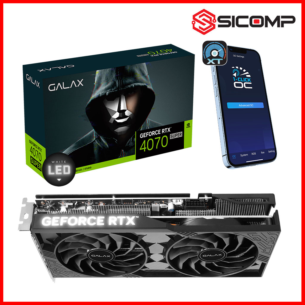 CARD MÀN HÌNH GALAX GEFORCE RTX 4070 SUPER 1-CLICK OC 2X
